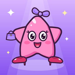 Runway Star app icon: a pink star with a bow and a handbag, in red heels