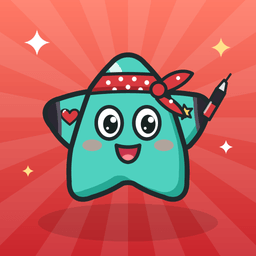 Tattoo Star app icon: a teal star in a red bandana, holding a tattoo machine